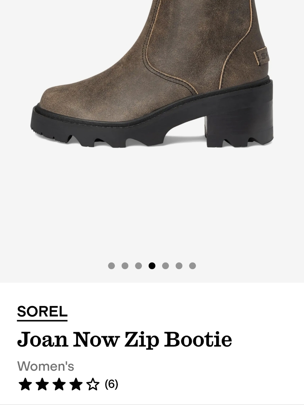 Sorel Joan Now Zip Bootie in Dark Brown and Black